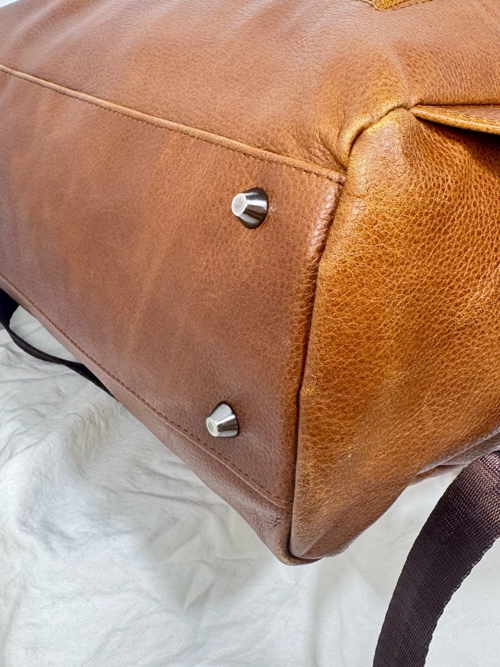 Marsha de Arriaga Brown Leather Grand National Morgan Horse Show Backpack - Picture 10 of 16